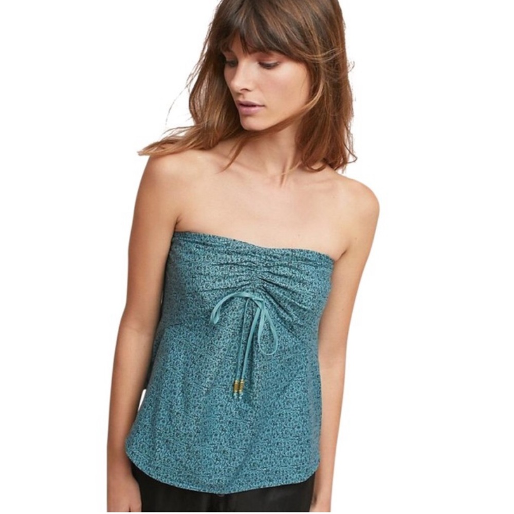 Anthropologie Maeve Cannes Strapless Hieroglyphics pattern Tub Top Size 4